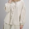 شومیز کرم هنری لینن