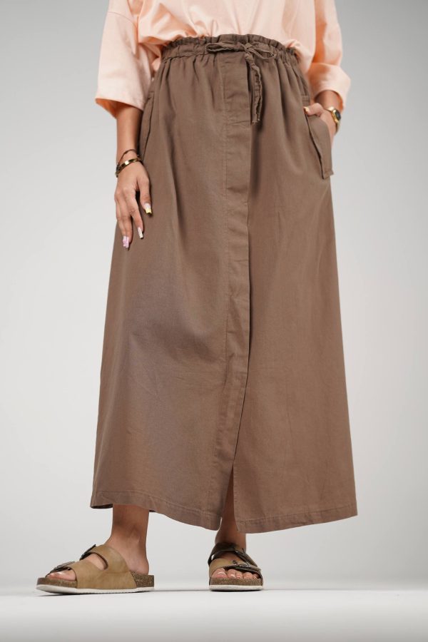 ago_brown_skirt دامن خاکی لینن