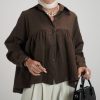 ago_brown_blouse شومیز سنتی چین دار قهوه ای آگو