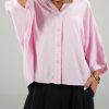 ago_pink_shirt شومیز صورتی پاستیلی سیلک آستین سه ربع